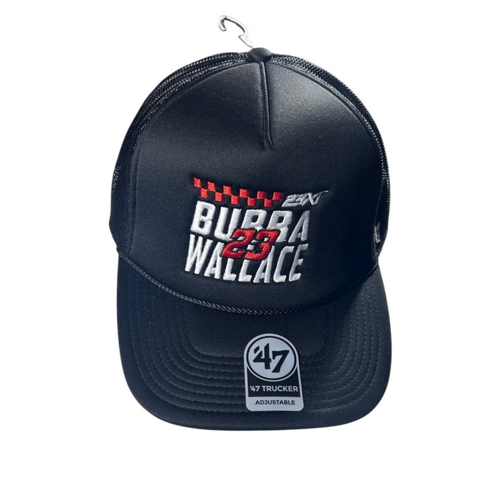 47 Brand NASCAR Bubba Wallace 23XI Racing Black Trucker Hat Snapback Cap NEW